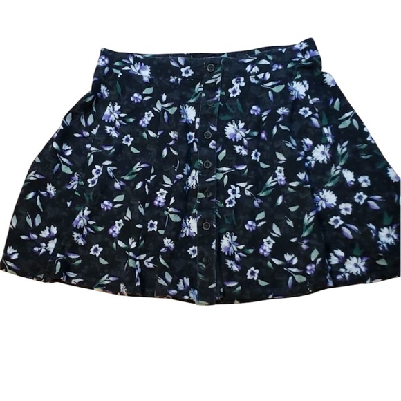 American Eagle Oufitters  Black Calico Skirt, M - Picture 1 of 4